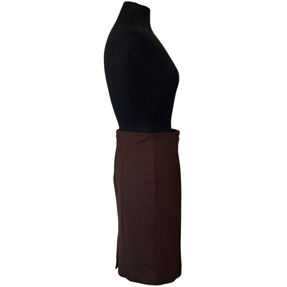 Premise Petite Brand Brown Pencil Skirt Polyester Rayon Blend Women's Size 8P - Picture 4 of 15